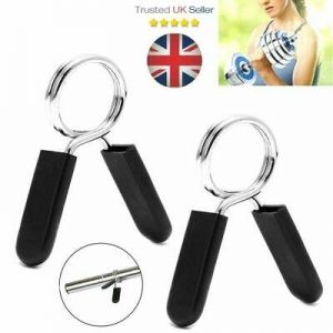 1 Pair ( 2pcs ) Gym Barbell Weight Spring Collar Lock Clips Bar Dumbbell Gym UK